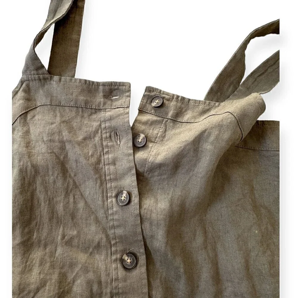 Everlane The Linen Jumpsuit in Pewter Green, Size 4, NWT